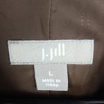 J. Jill L Chocolate Linen Pocketed Jacket Brown Size L Photo 6