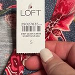 Loft Womens Size Small Blue Pink Floral Short Sleeve Cotton Crewneck Shirt NEW Photo 5