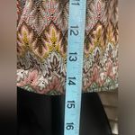 Forever 21 Zig Zag Print Brown/Green/Pink Crop Tie Long Sleeve Top Size M Photo 2