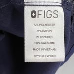 FIGS Technical Collection Scrub Top Navy Blue XS Logo Sleeve V-Neck Photo 4