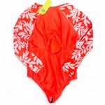 All In Motion  Red and White Leaf Print Wonen’s Swimsuit Wetsuit Photo 4