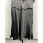 La Femme  Black Satin Collared Halter Formal Beaded‎ Cocktail Mini Dress Size S Photo 3