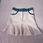 Sandro  Light Pink Mini Skirt with Blue Trim Photo 0