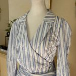 Majorelle  Miranda‎ Mini Wrap Dress in Blue Picnic Size Small Photo 3