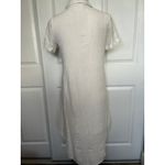 Maeve  Anthropologie Dress XS White Textured Button Down Midi‎ Shirt Dress Photo 4