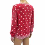 LC Lauren Conrad  Red and White Polka Dot Burnout Sweater Medium Photo 6