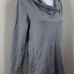 DESO Gray High Neck Pullover Hoodie Women’s Sz L USA Kangaroo Pocket Size L Photo 0