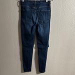 Free People Blue Skinny Jeans with Raw Hem Photo 10