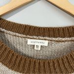 AndTheWhy Pom Pom Knit Sweater M/L Wool Blend Boho Cottagecore Neutral Tan Size L Photo 2