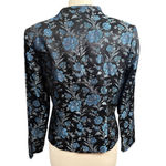 Jessica McClintock Vintage Jacket Size 14 Black Blue Floral Photo 4