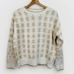 Workshop Republic Clothing Womens Sweater Size M Fair Isle Cream Gold Cozy Photo 0