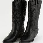 Black Cowboy Boots Size 8 Photo 0