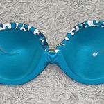 A Che Bikini Swimsuit Floral Bandeau Halter L Large New Blue Photo 2