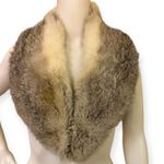 Authentic Vintage White & Grey Fur Shawl Collar Photo 5