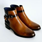 Nordstrom Unity In Diversity Cognac & Espresso Burnished Ankle Boots Size 38 (7-7½) Photo 1