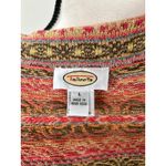 Talbots Vintage 90s  Pink Yellow Fair Isle Full Zip Long Sleeve Sweater Photo 5