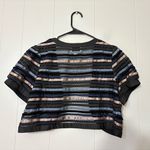 Elevenses for Anthropologie Striped Velvet Bolero Jacket SZ L Chic Evening Layer Photo 4