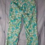 Lilly Pulitzer Lilly Pultizer Guava Green Floral And Crab Print Women's Capri's Size 4 Vintage Photo 8