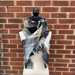 Oversized Plaid Blanket Scarf Black Photo 2