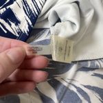 Ivanka Trump  Womens Size Large Blue White Floral Cold Shoulder‎ Blouse Top Photo 5