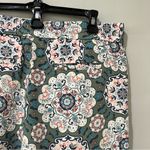 Loft  Small Floral Relaxed Straight Fit Pants Drawstring Light Multicolor Poly. Photo 4