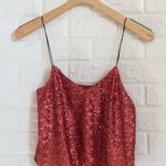 ASOS ruby sequin crop camisole w/ cord straps US4 UK3 EU36 Photo 0