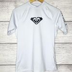 Roxy White Whole Hearted Short Sleeve Rash Guard Sun Beach T-Shirt Size Large Photo 8