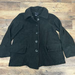 Sandro  Black Pea Coat with Button Detail Photo 0