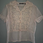 Nic+Zoe Y2K 90s boho artsy girly blush coquette pink Embrioded and Pleated Blouse smal Photo 0