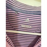 Adidas  Womens Golf Sleeveless‎ Polo Shirt Pink Stripe Size Medium Athleisure Top Photo 2
