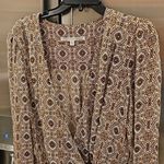 Veronica Beard 💕💕 Alamo Printed Ruched 100% Silk Dress ~ Rust/Ivory 10 NWOT Photo 12