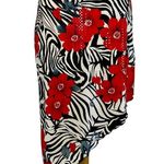 Cache  Vintage Y2k Asymmetrical Floral Zebra Strapless Sequin Formal Dress Sz 7 S Photo 3