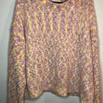 Peach Love California Peach Love Large Multicolor Fuzzy Oversized Sweater pink Purple Yellow Girl Photo 0