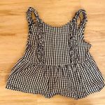 ZARA Checkered Print Top Photo 0