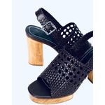 STAUD Black leather Woven Platform Sandals size 8 Photo 3