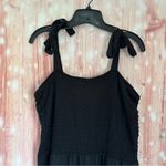 SO  Black Shoulder Tie Smocked Wide Leg Jumpsuit Photo 3