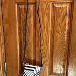 OTG 24/7 Crossbody Purse Wristlet Call Phone Bag Black White Stripe Geo New Photo 11