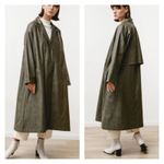 Priory Vegan Leather Bell Jacket / Coat in Green Photo 7