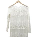 Free People  Ivory Luna Lace Dress Boho Festival Crochet Midi Women’s Size Small Photo 5
