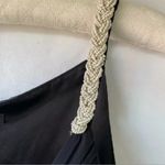 BCBGMAXAZRIA  | 100% Silk Black & Cream Beaded Straps Cocktail Dress Size 2 XS Photo 4