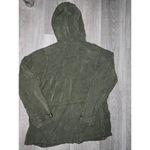 American Eagle Womens Military Cargo Hooded Jacket Tie Waist Green Size medium Photo 2