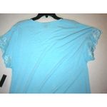 Natori NWT New Designer Night Gown Long Womens Light Blue XS Lace Detail Flower Photo 4