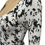 Guess Black and Cream Criss Cross Back Knit Long Sleeve Bodycon Midi Dress Small Photo 7