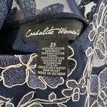 Candalite Plus Size 2X Formal Dress Navy Blue Floral Lace Tulle Prom Party 1233 Photo 9