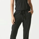 Michael Stars  Black Ribbed Tank Jumpsuit One Piece Wide Leg Size L Photo 0