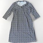 J. McLaughlin  Women's L Navy Cream  3/4 Sleeve Sheath Stretch Jersey Dress Photo 4