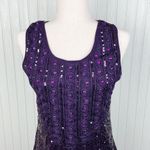 NEW Manzhili Purple Embroidered Sequin Jeweled Party Mini Dress Sleeveless Size M Photo 2