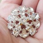 Sparkly vintage button​​ Silver Photo 0