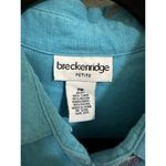 Breckenridge  Petite Button Down Size M Womens Linen Dragonfly Long Sleeve Blouse Photo 2