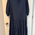 Ann Mashburn  Navy Blue Midi Button Down Dress | S Photo 2